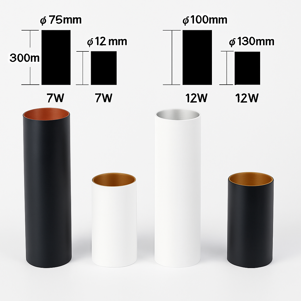 Spot moderne LED rond en aluminium - vue 8 sur 7