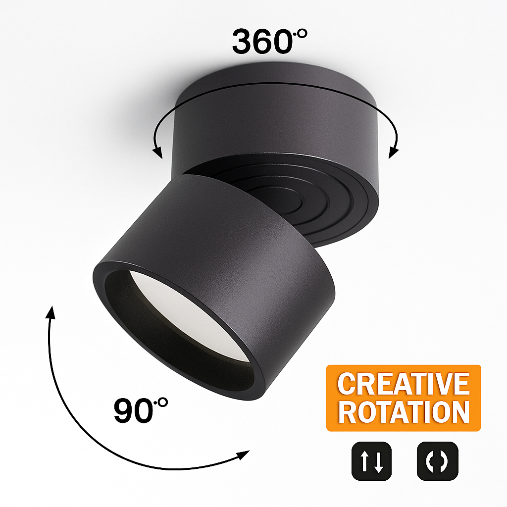 Spot moderne rond LED orientable Loft - vue 9 sur 11