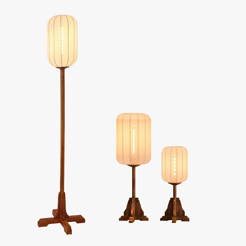 Style Vintage lampadaire tissu bois cuivre chambre d'hôtel salon Restaurant salon de thé luminaires E27 ampoule
