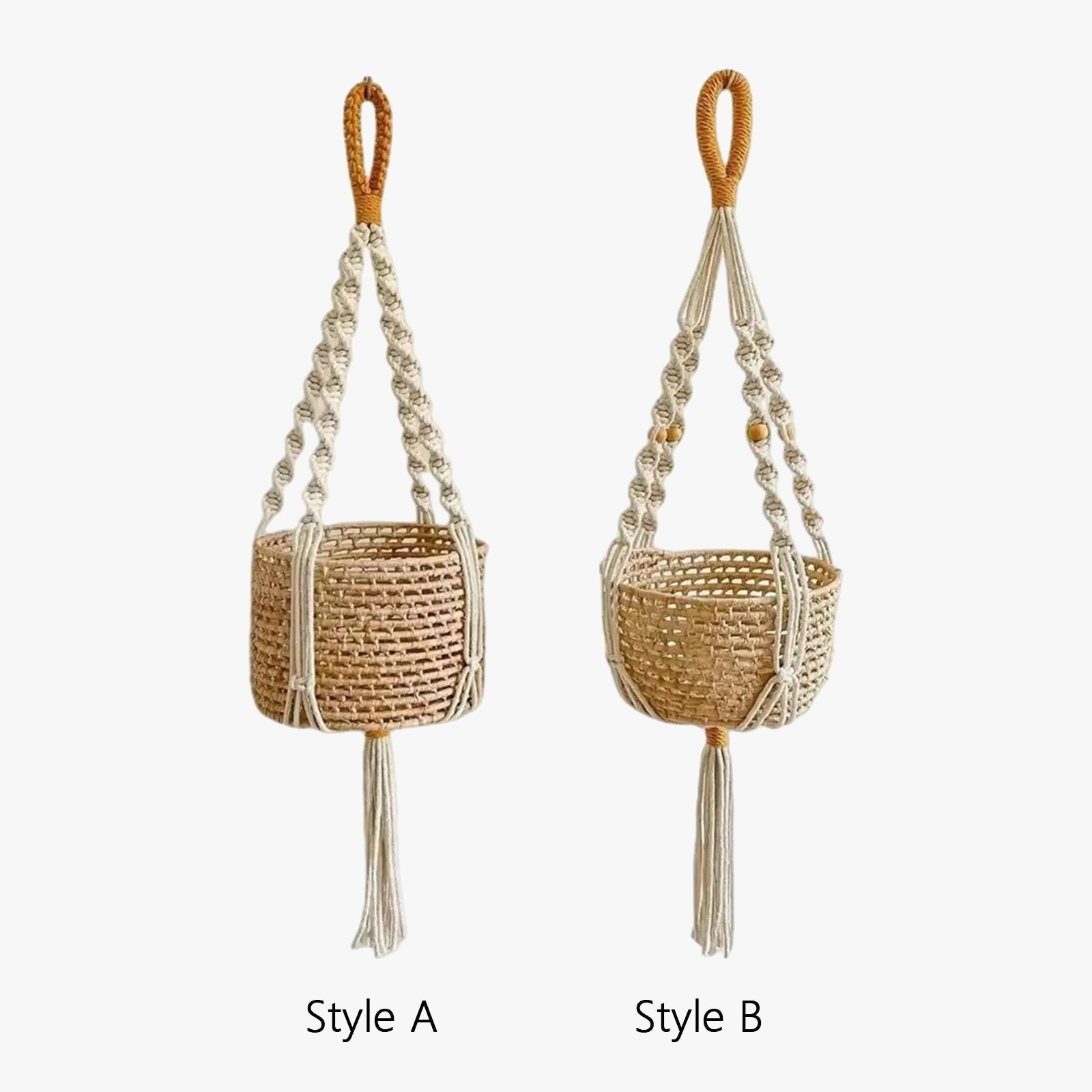 support décoratif en macramé pour pots de fleurs intérieur extérieur