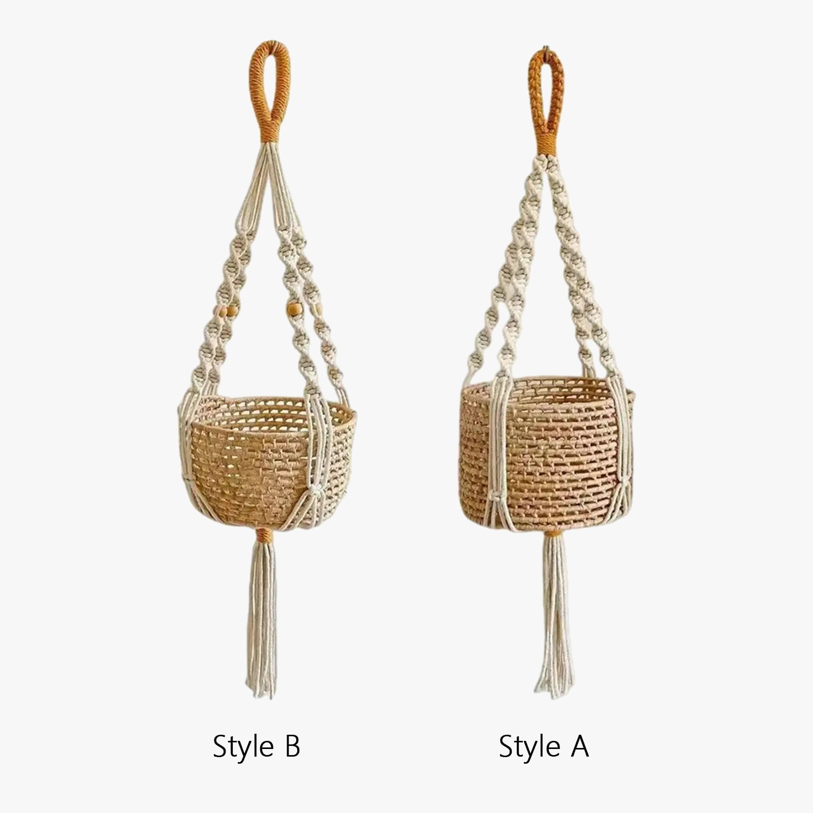 support décoratif en macramé pour pots de fleurs intérieur extérieur