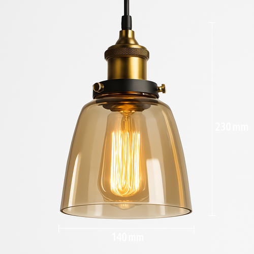 Suspension avec abat-jour en verre Loft