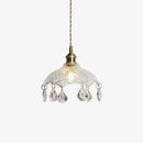 Suspension avec abat-jour en verre vintage Louvain