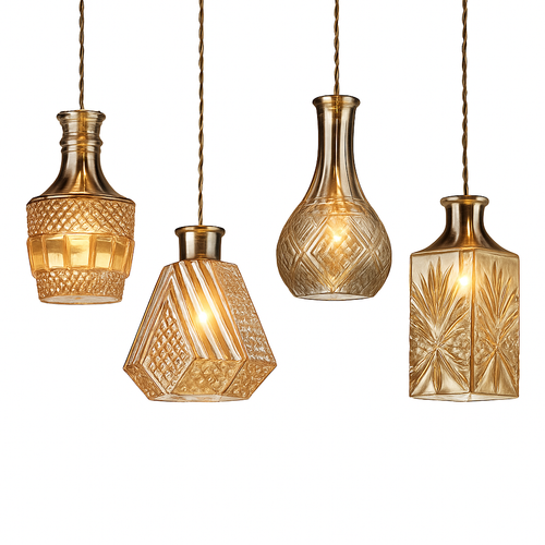 Suspension bouteilles en verre de plusieurs formes Bottle