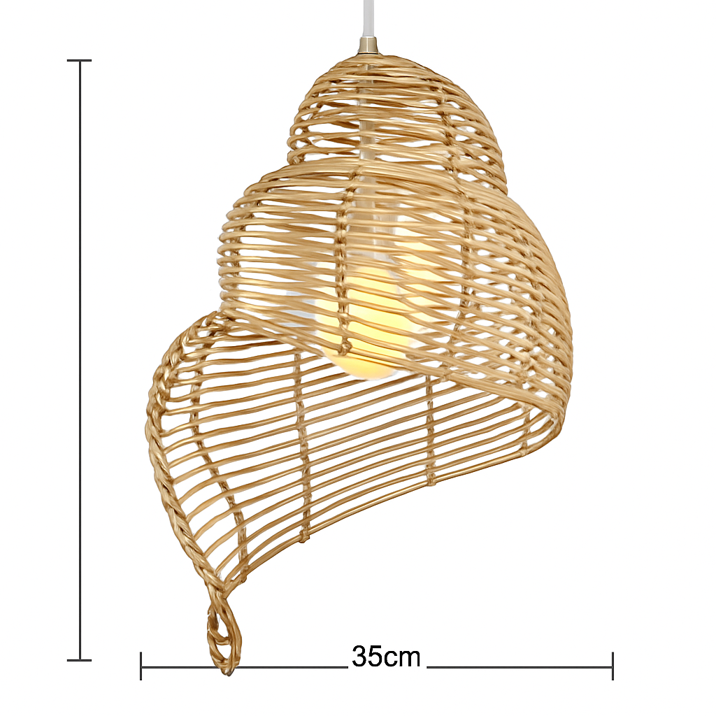 Suspension coquillage spirale en bois Pastoral - vue 8 sur 8