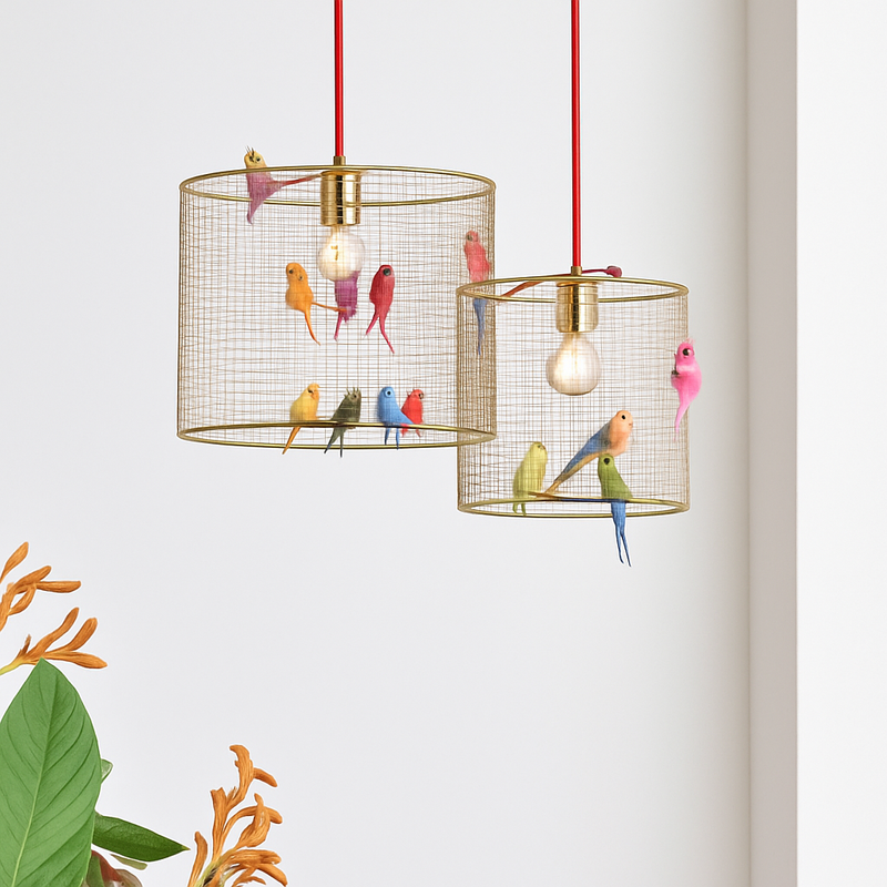 suspension créative en forme de cage à oiseaux style nordique décoratif