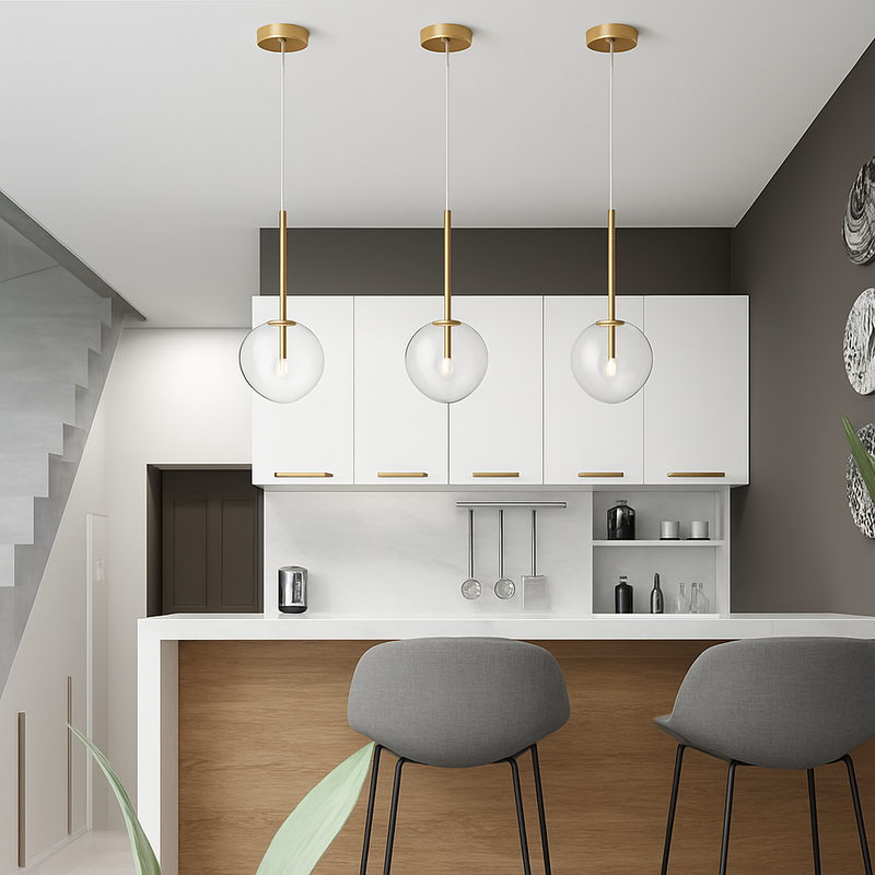 Suspension design avec boule en verre suspendue Dixie