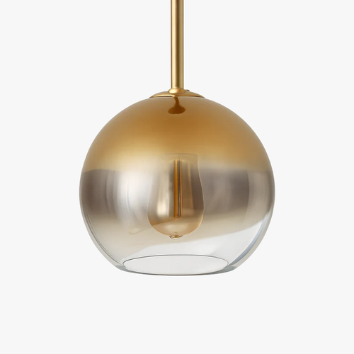 Suspension design boule en verre ambré Loft