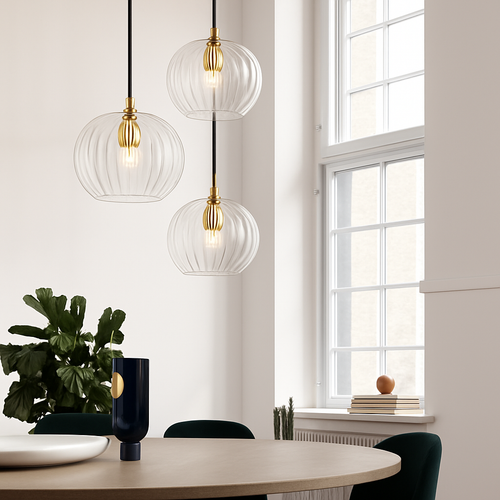 Suspension design boule nordique moderne en verre créative