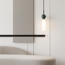 Suspension design en marbre naturel et cuivre cordon réglable