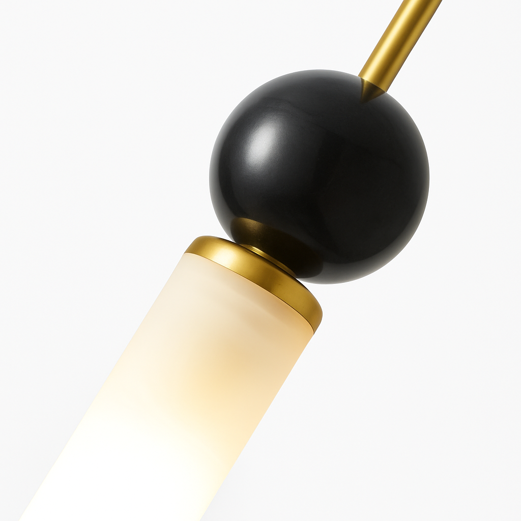 Suspension design en marbre naturel et cuivre cordon réglable - vue 7 sur 16