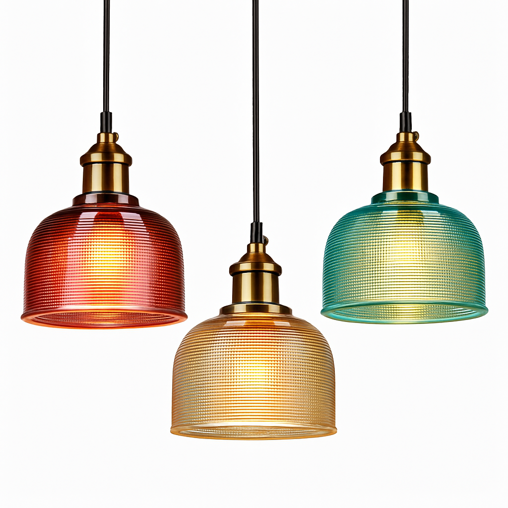 Suspension design en verre grainé style industriel Bowl - vue 4 sur 8