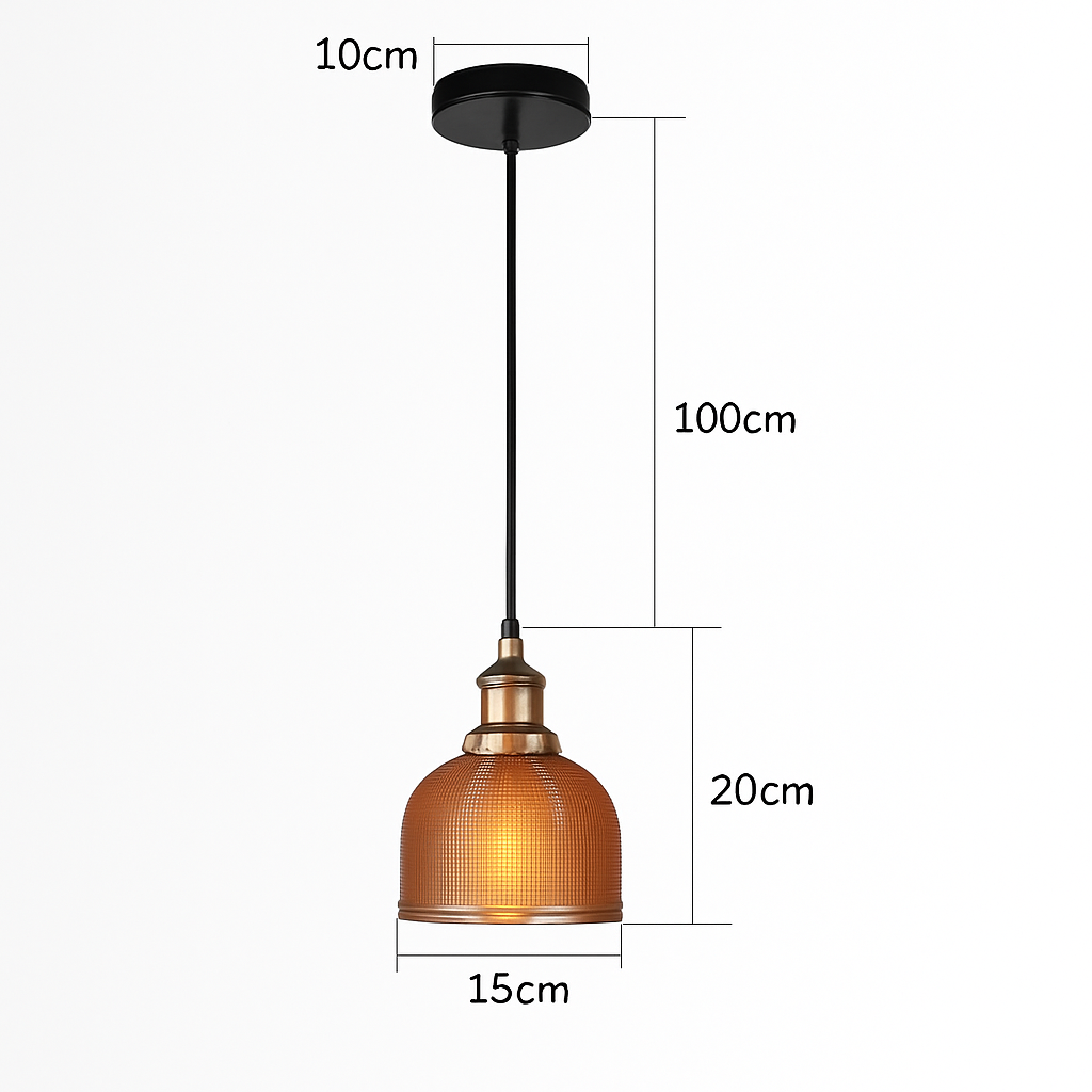 Suspension design en verre grainé style industriel Bowl - vue 6 sur 8
