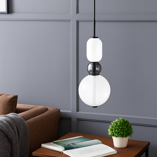 Suspension design en verre style pierres semi-précieuses Nemy