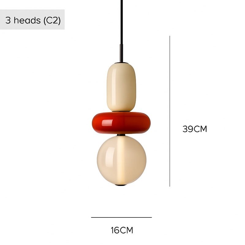 Suspension design en verre style pierres semi-précieuses Nemy
