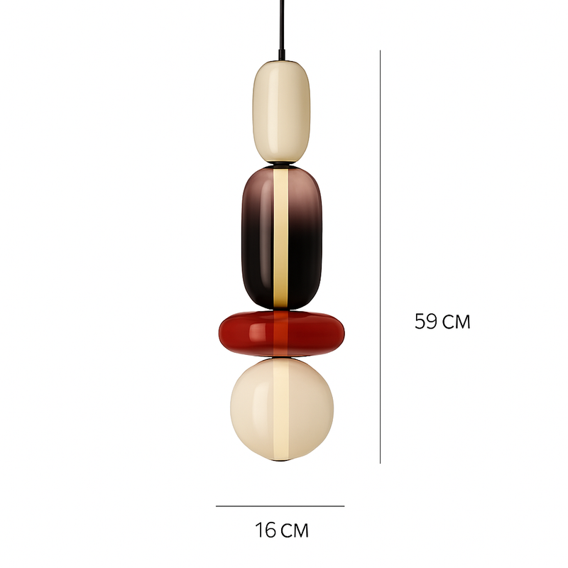 Suspension design en verre style pierres semi-précieuses Nemy