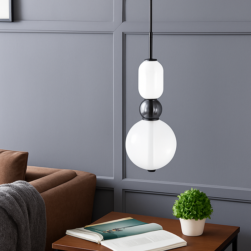 Suspension design en verre style pierres semi-précieuses Nemy