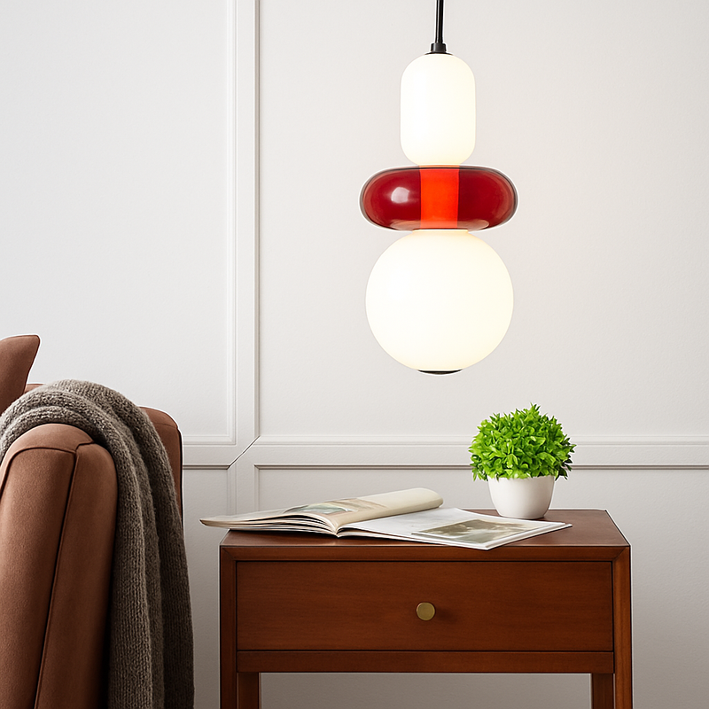 Suspension design en verre style pierres semi-précieuses Nemy