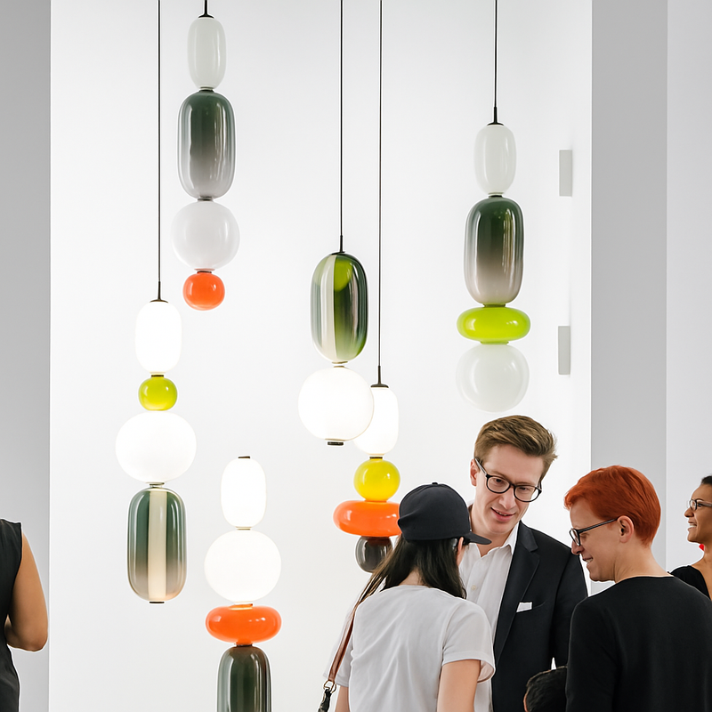 Suspension design en verre style pierres semi-précieuses Nemy