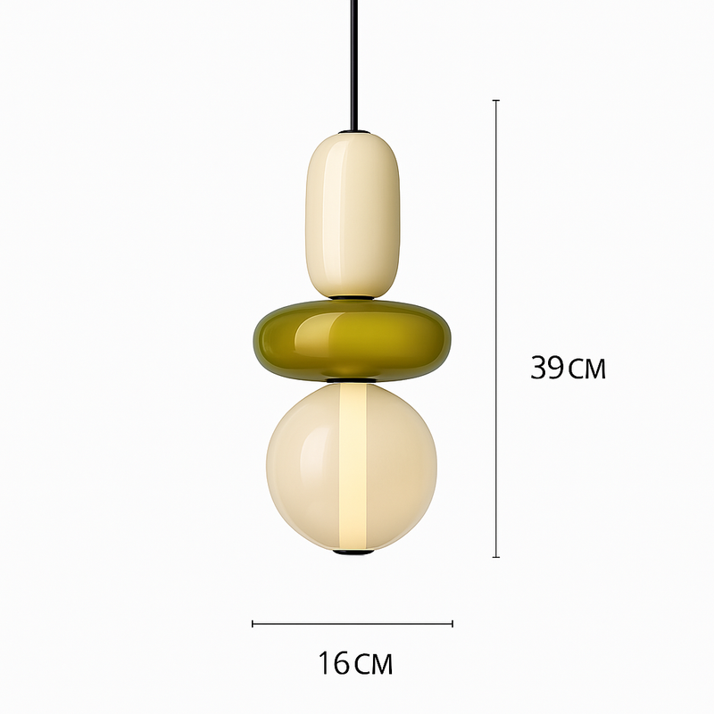Suspension design en verre style pierres semi-précieuses Nemy