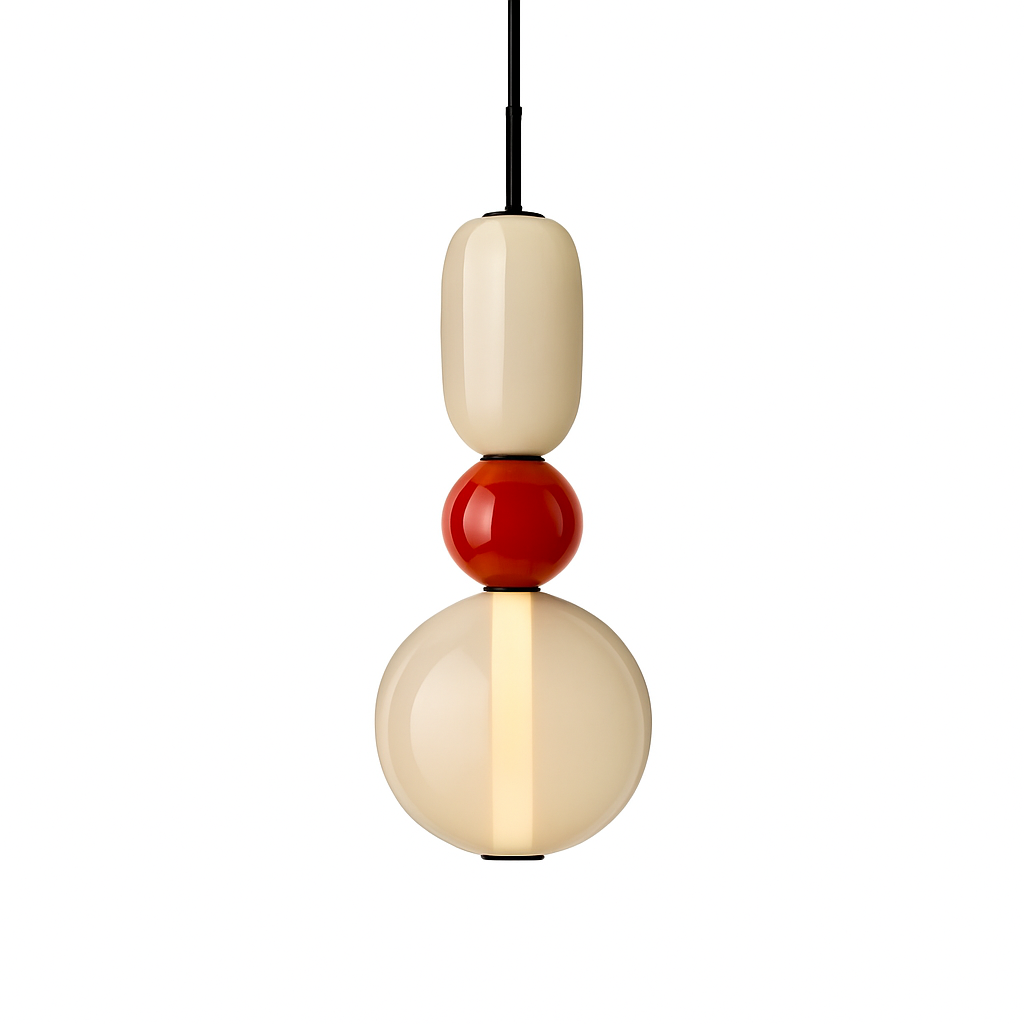 Suspension design en verre style pierres semi-précieuses Nemy - vue 10 sur 19