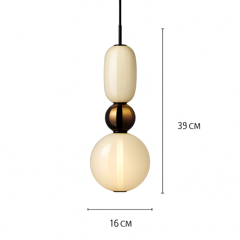 Suspension design en verre style pierres semi-précieuses Nemy