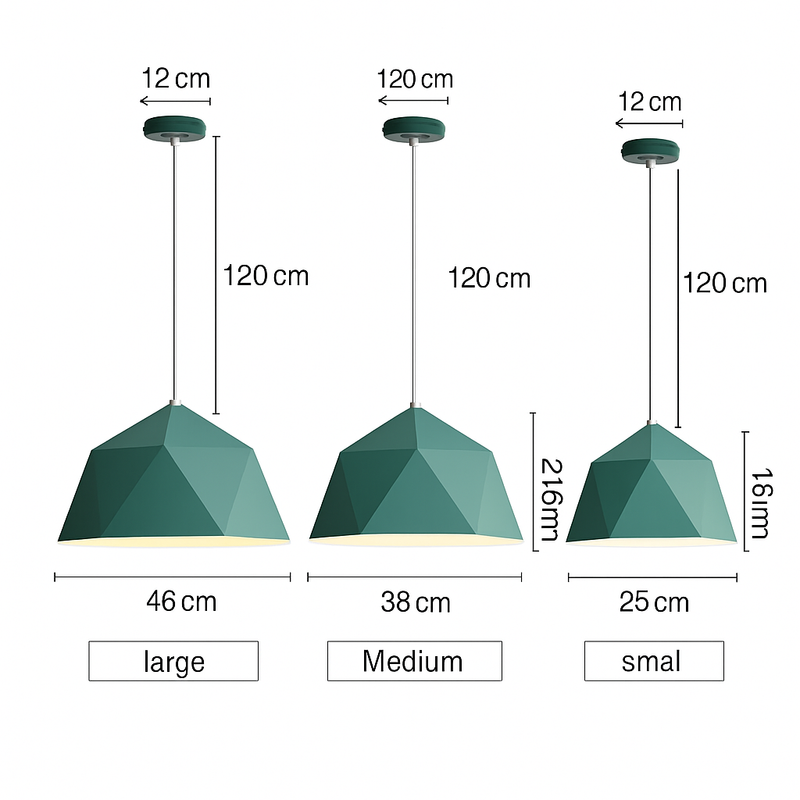 Suspension design géométrique polygonale de couleur Diamond