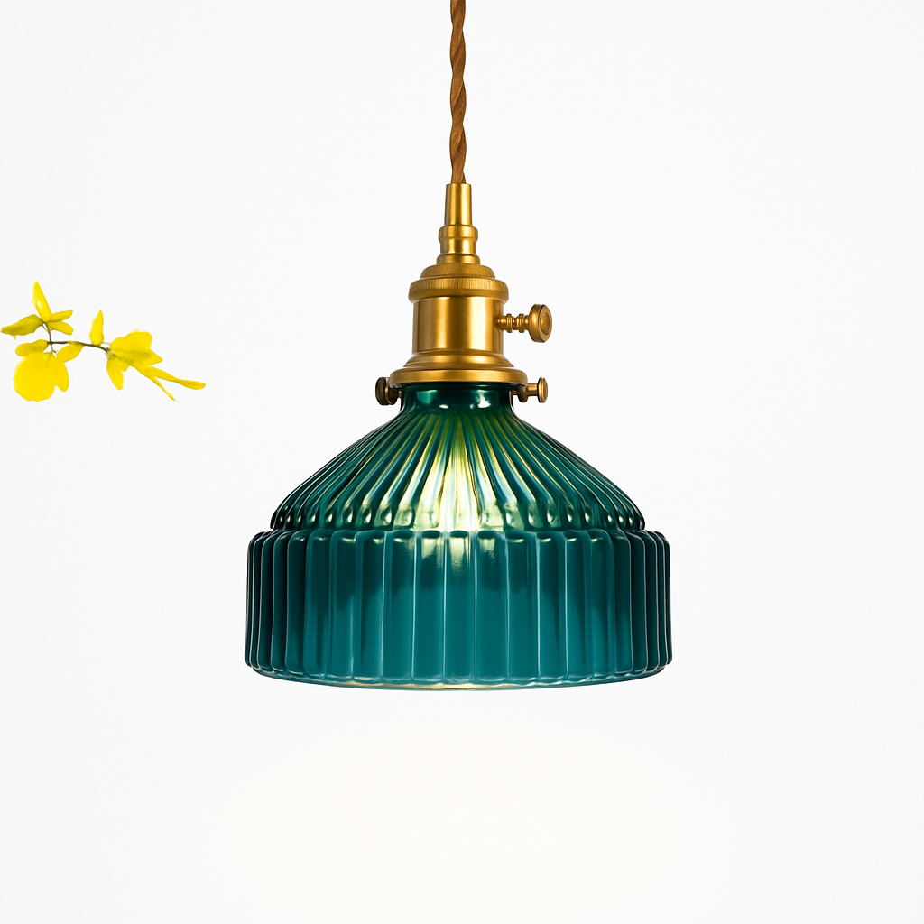 Suspension design à LED avec abat-jour en verre coloré Loft - vue 4 sur 6