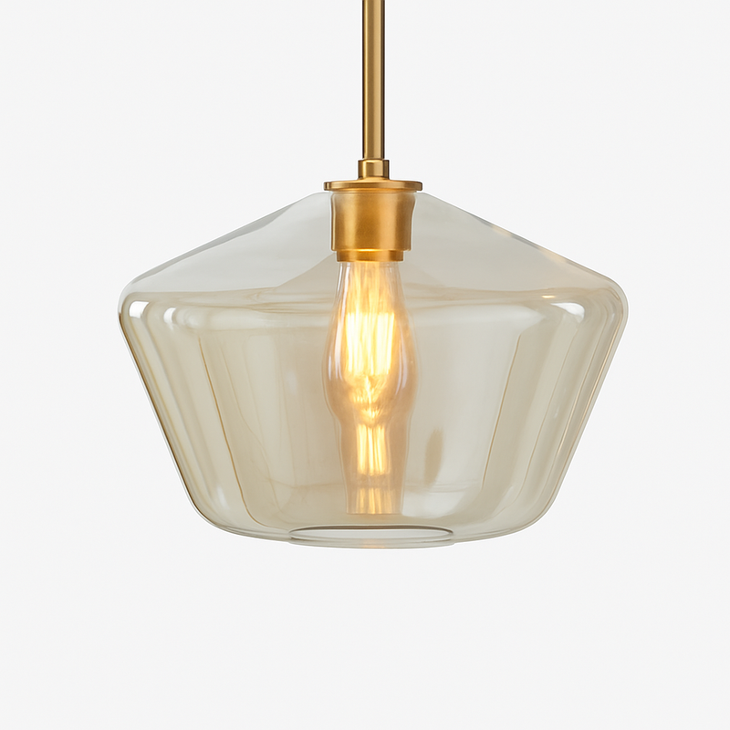 Suspension design à LED en métal et verre de plusieurs formes