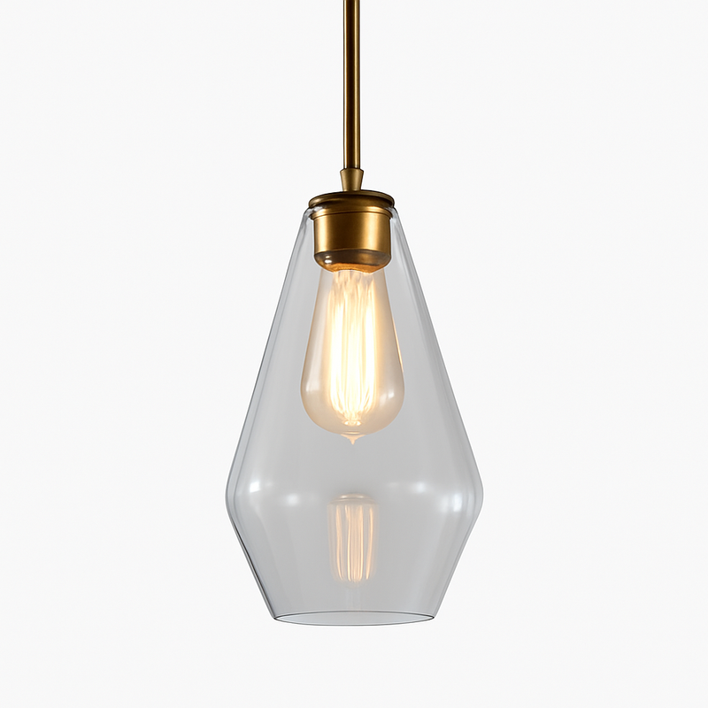 Suspension design à LED en métal et verre de plusieurs formes