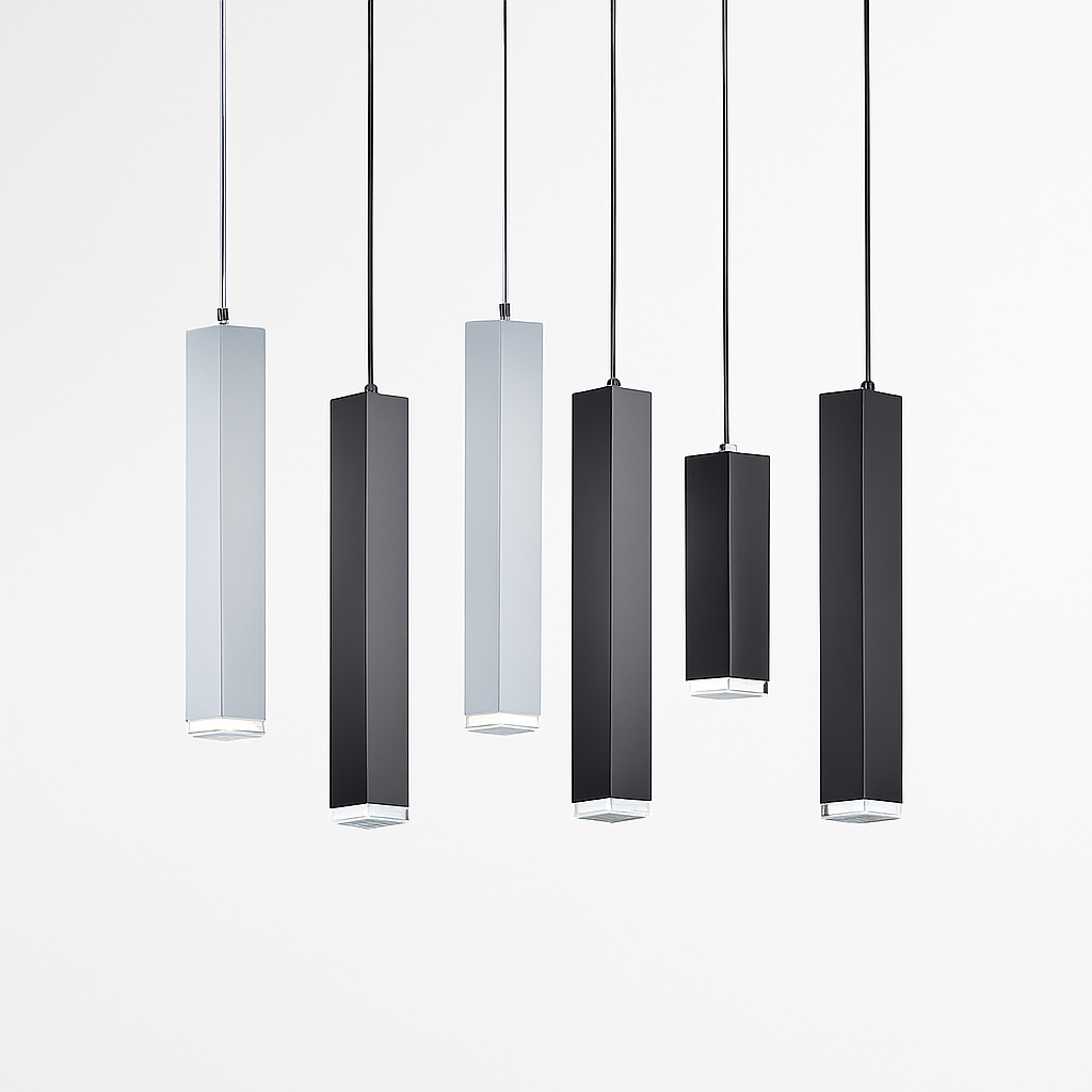 Suspension design LED rectangulaire (noir ou blanc) - vue 5 sur 5