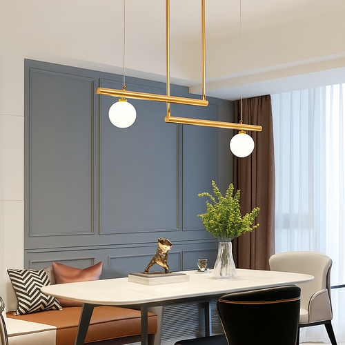 suspension design moderne avec boule de verre élégante