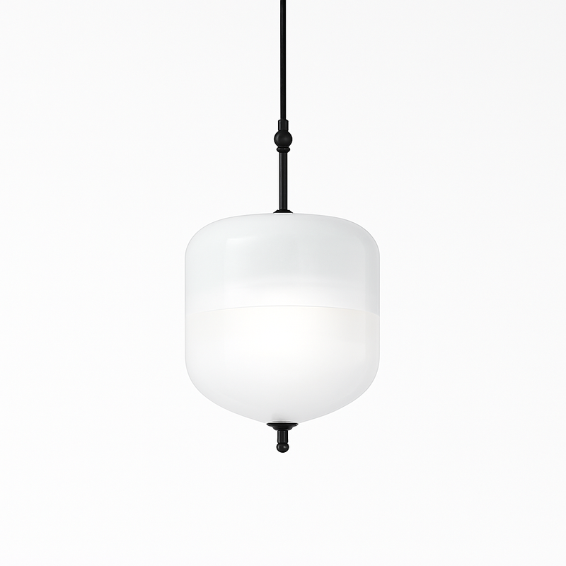 Suspension design moderne en verre en forme de goutte bleue