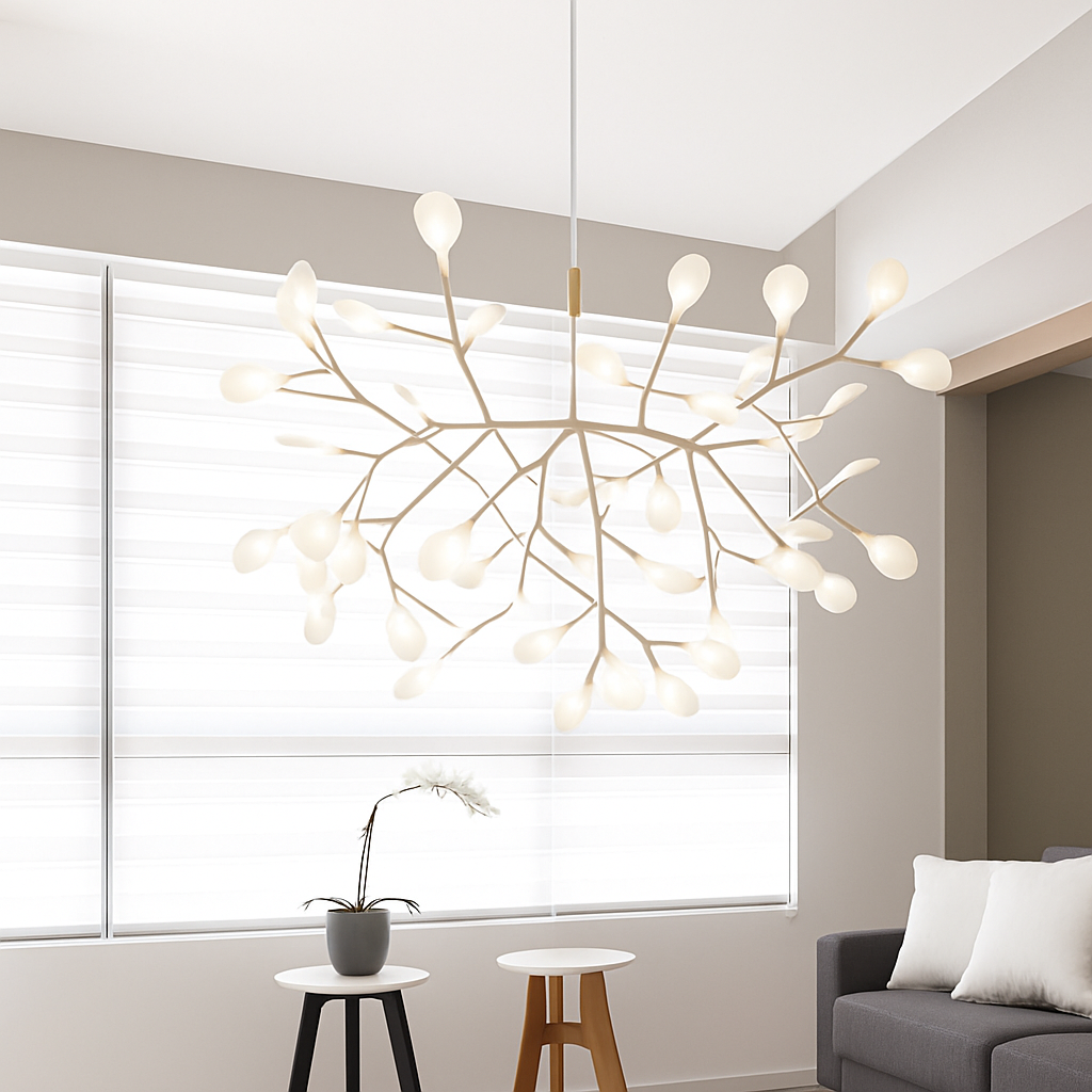 Suspension design moderne LED arbre couleur cuivré ou noir Home - vue 4 sur 13