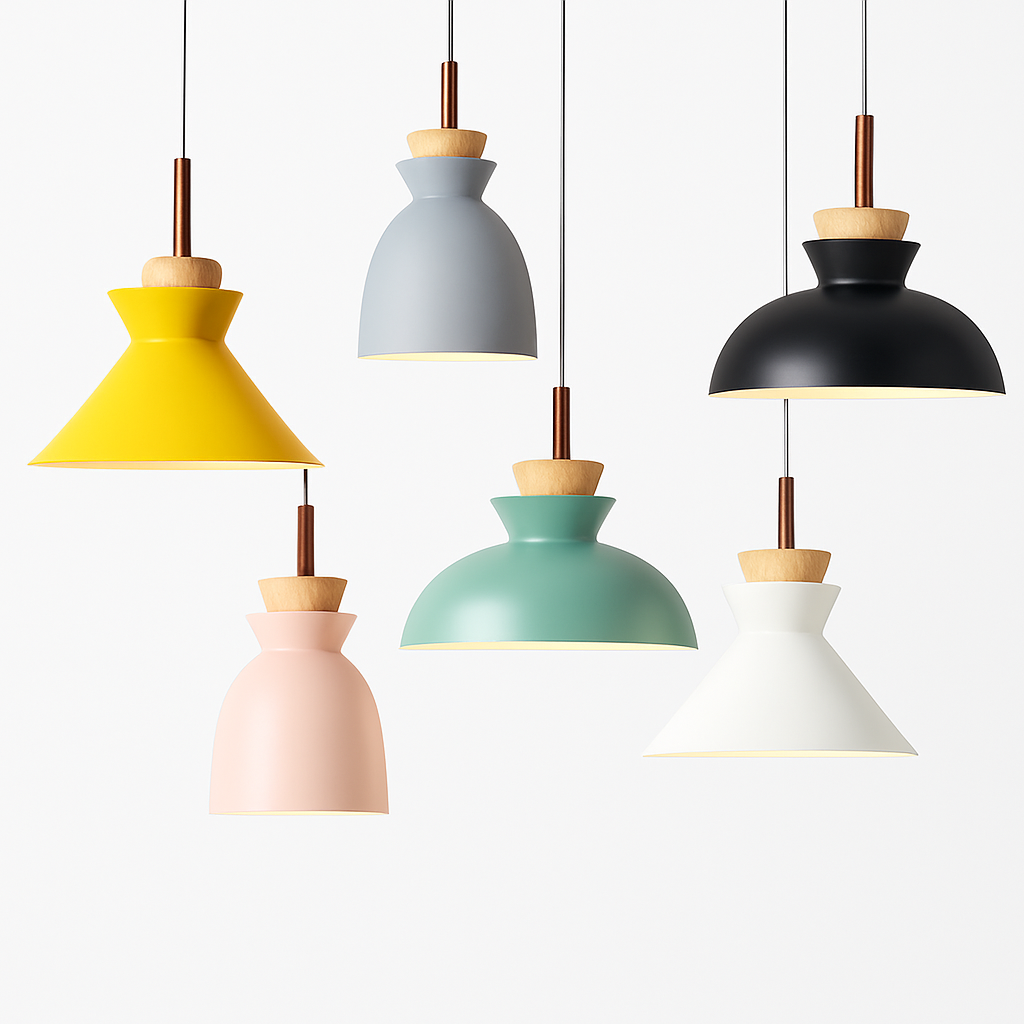 Suspension design moderne à LED de couleur Lampes