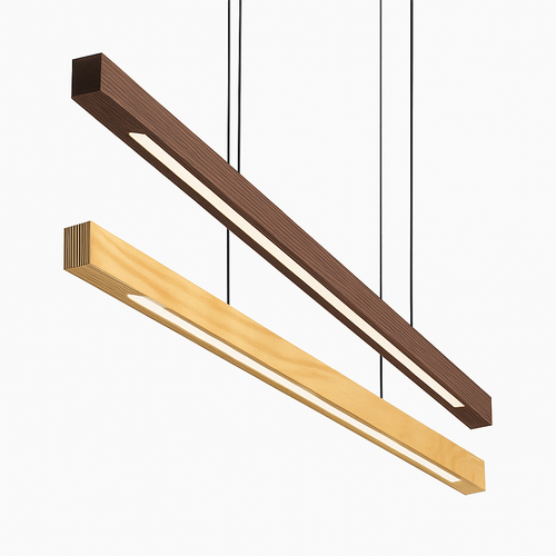 Suspension design moderne LED en bois allongé Hang