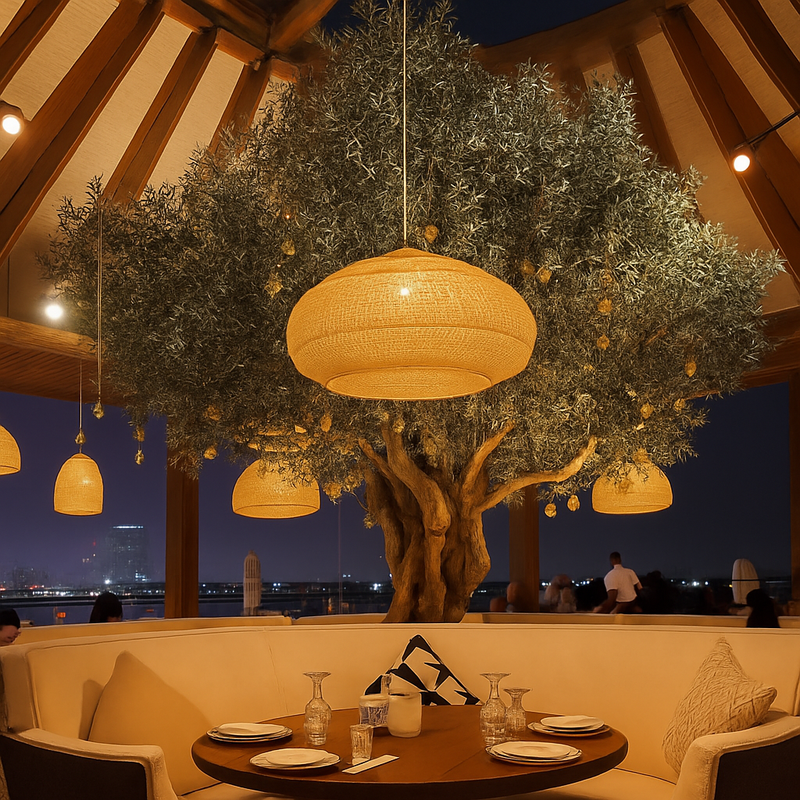 Suspension design Vintage en rotin fait à la main