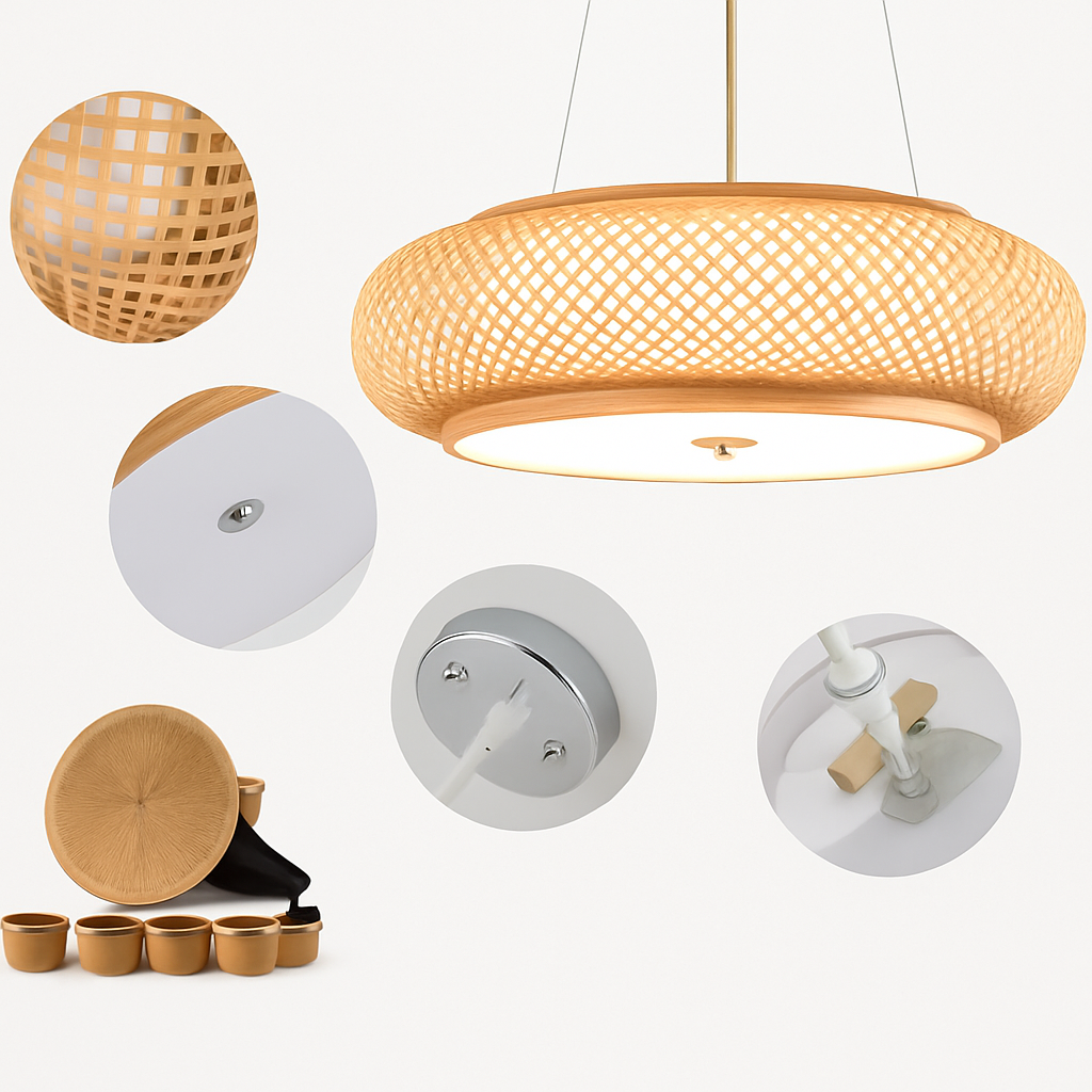 suspension en bambou style japonais modernes - vue 7 sur 10