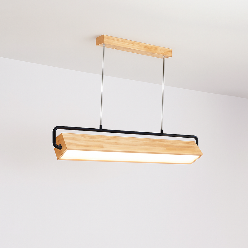 Suspension en bois nordiques LED lampes suspendues modernes pour salle à manger salon cuisine bureau boutique Bar café lampe suspendue à longue bande