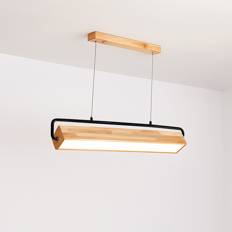 Suspension en bois nordiques LED lampes suspendues modernes pour salle à manger salon cuisine bureau boutique Bar café lampe suspendue à longue bande