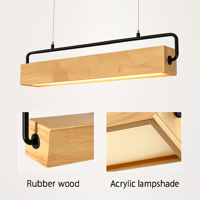 Suspension en bois nordiques LED lampes suspendues modernes pour salle à manger salon cuisine bureau boutique Bar café lampe suspendue à longue bande