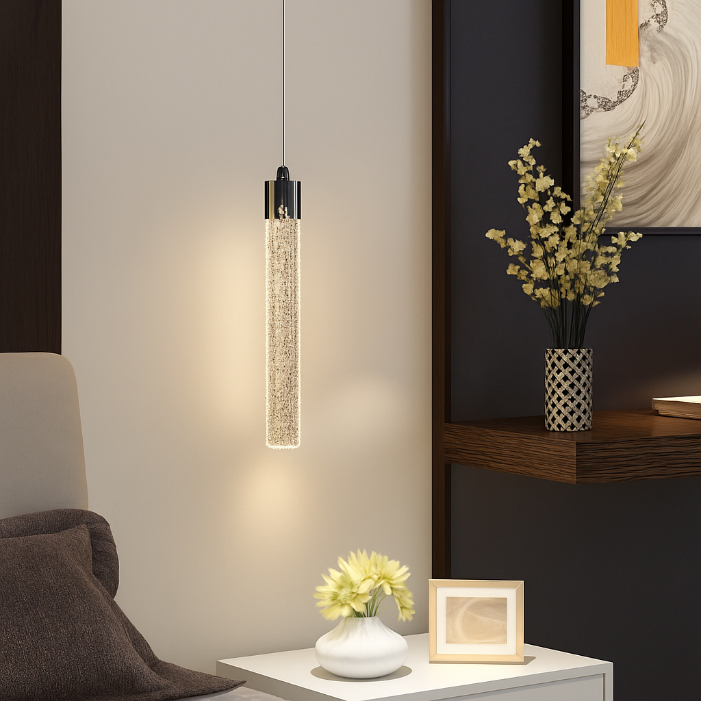 Suspension en cristal moderne à LED - vue 4 sur 9