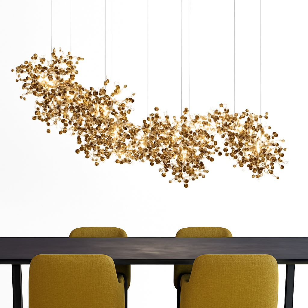 suspension en feuille d'acier inoxydable faites à la main - vue 3 sur 5