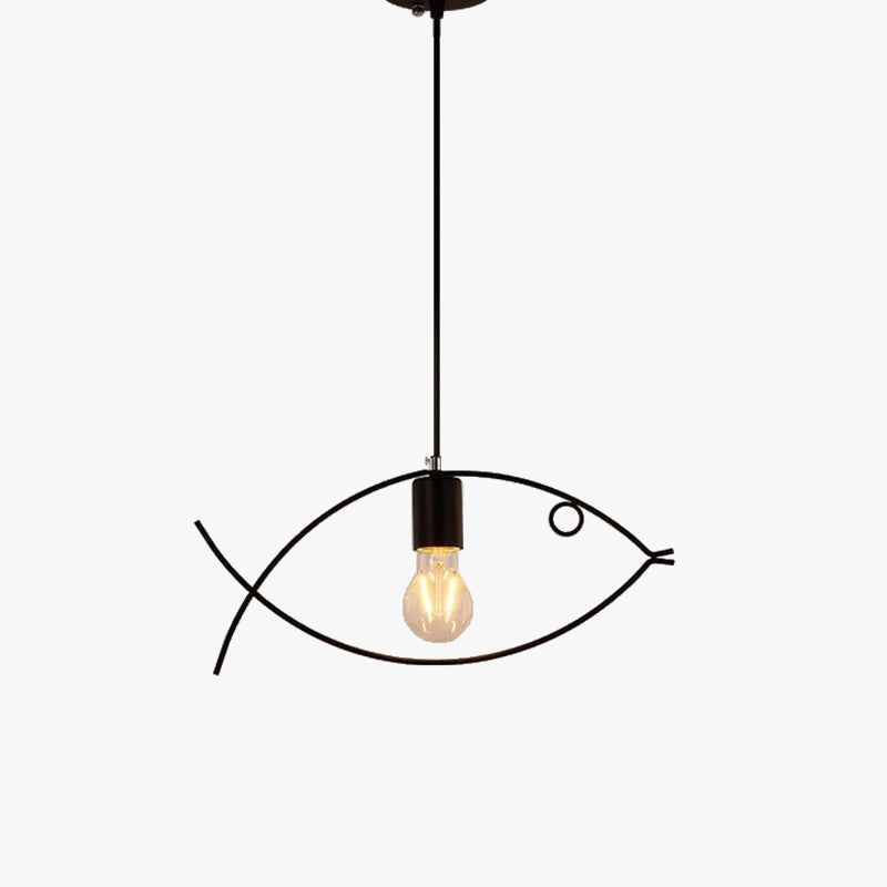 Suspension en forme de poisson cuisine moderne minimaliste géométrique lampe suspendue Style nordique luminaires pour la maison lampe en fer Vintage