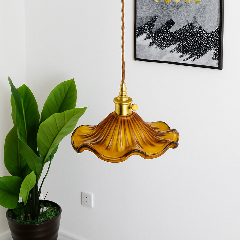 suspension en verre coloré style nordique pour intérieur moderne