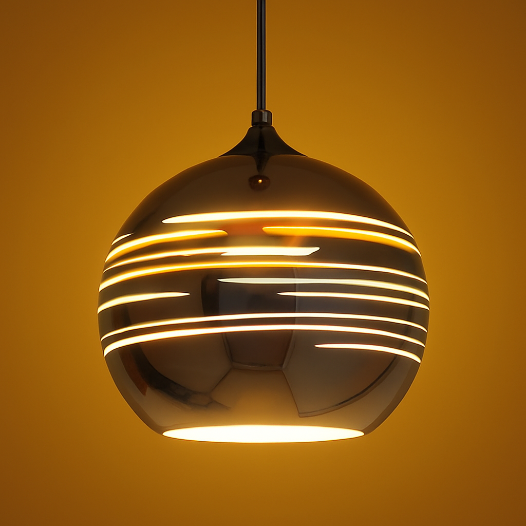 suspension en verre miroir pour loft bar et restaurant