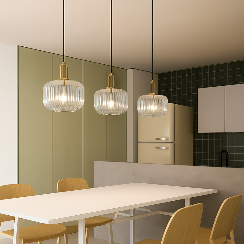 suspension en verre style citrouille pour décoration moderne