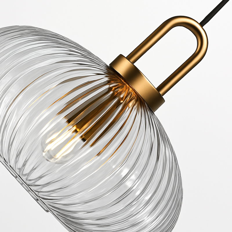 suspension en verre style citrouille pour décoration moderne