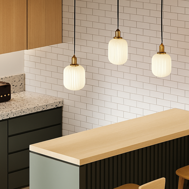 suspension en verre style citrouille pour décoration moderne