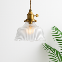 Suspension en verre vert scandinave